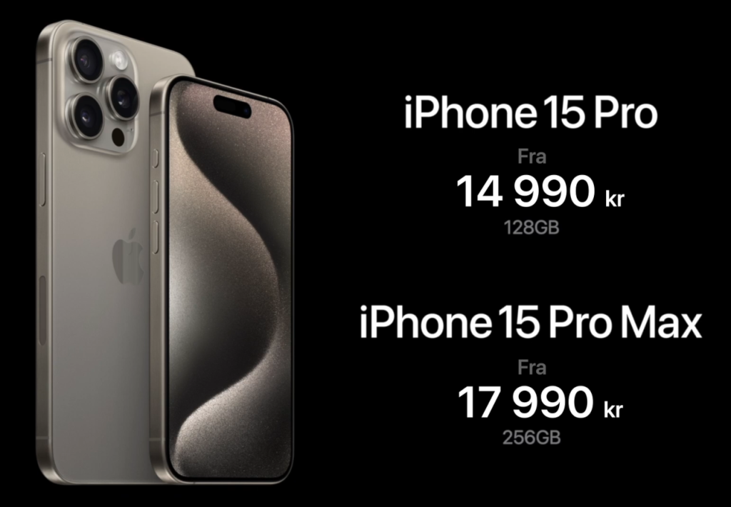 iPhone 15 Pro priser. 